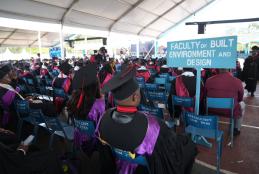 FBED had even more reason to celebrate as M’Mwirabua Mark Murimi, a graduand from the Department of Architecture, was honoured with the opportunity to deliver the 2026 Valedictory Speech on behalf of his fellow graduands during the 75th Graduation Ceremony.